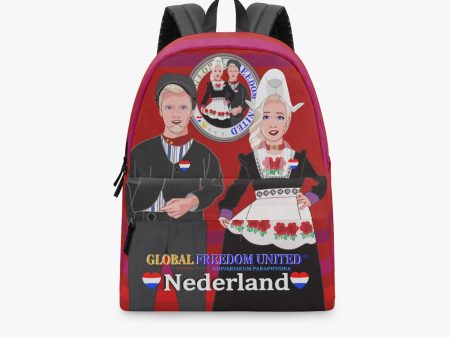 GLOBAL FREEDOM UNITED© Couple Nederland Red - All-over-print Canvas Backpack For Sale