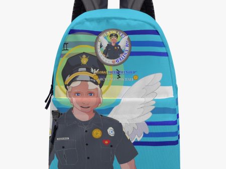 All-over-print Canvas Backpack GLOBAL FREEDOM UNITED© Archangel Michael Policemen Blue For Discount