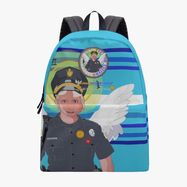 All-over-print Canvas Backpack GLOBAL FREEDOM UNITED© Archangel Michael Policemen Blue For Discount