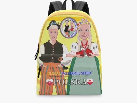 GLOBAL FREEDOM UNITED© Couple Poland Yellow - All-over-print Canvas Backpack Discount