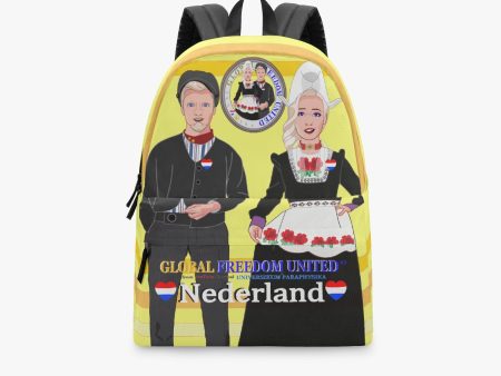 GLOBAL FREEDOM UNITED© Couple Nederland Yellow - All-over-print Canvas Backpack For Sale