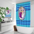 Quick-drying Shower  Curtain GLOBAL FREEDOM UNITED© Couple USA Wight American Deep Blue Cheap