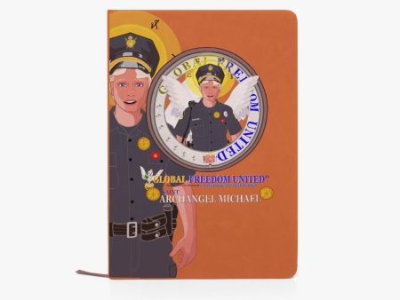 PU Leather Journal Notebook GLOBAL FREEDOM UNITED© Archangel Michael Policemen 2 Online Hot Sale