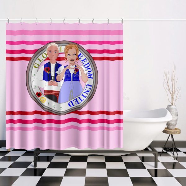 GLOBAL FREEDOM UNITED© Couple Albania Pink1 Quick-drying Shower Curtain Online Hot Sale