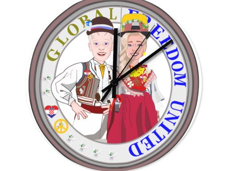 Wooden Wall Clock Without Scale Global Freedom United Couple Edition Croatia Supply