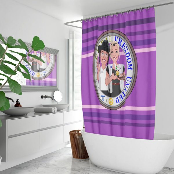 GLOBAL FREEDOM UNITED© Couple Israel Lilac - Quick-drying Shower Curtain Cheap