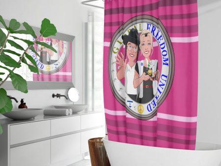 GLOBAL FREEDOM UNITED© Couple Israel Pink2 - Quick-drying Shower Curtain Hot on Sale