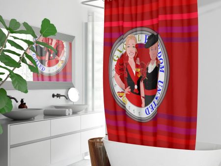 GLOBAL FREEDOM UNITED© Couplen Spain Red Quick-drying Shower Curtain Supply