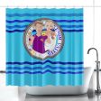 Quick-drying Shower  Curtain GLOBAL FREEDOM UNITED© Couple USA Wight American Deep Blue Cheap