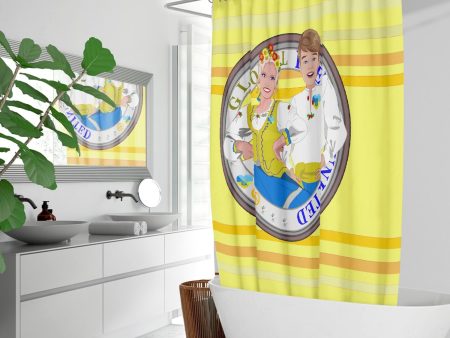 GLOBAL FREEDOM UNITED© Couple Ukrain Yellow - Quick-drying Shower Curtain Fashion