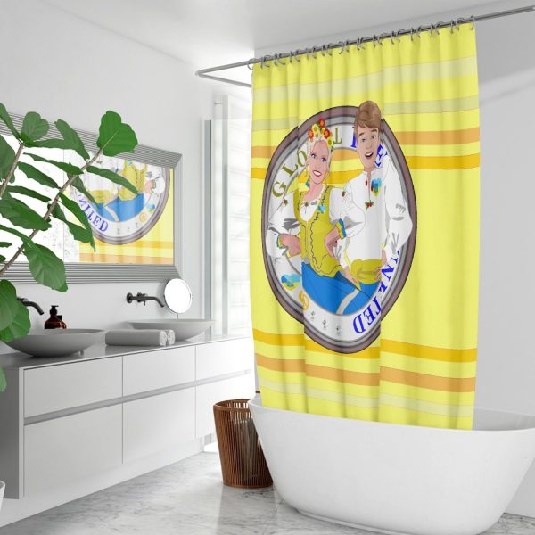 GLOBAL FREEDOM UNITED© Couple Ukrain Yellow - Quick-drying Shower Curtain Fashion