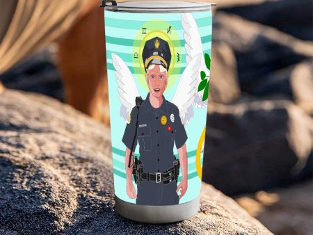 Tumbler GLOBAL FREEDOM UNITED© Archangel Michael Policemen Light Green Sale