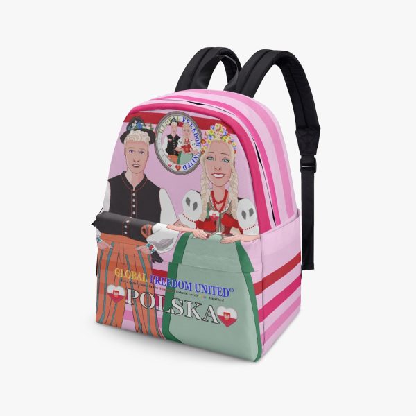 GLOBAL FREEDOM UNITED© Couple Poland Pink1 - All-over-print Canvas Backpack Cheap