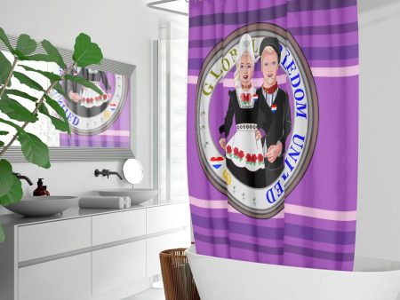 GLOBAL FREEDOM UNITED© Couple Nederland Lilac - Quick-drying Shower Curtain Online