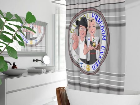 GLOBAL FREEDOM UNITED© Couple Israel Grey - Quick-drying Shower Curtain For Cheap