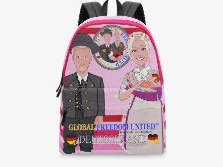 GLOBAL FREEDOM UNITED© Couple Germany Pink1 - All-over-print Canvas Backpack Supply