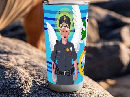 Tumbler GLOBAL FREEDOM UNITED© Archangel Michael Policemen Deep Blue Hot on Sale