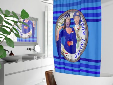 GLOBAL FREEDOM UNITED© Couple Yemen Deep Blue -  Quick-drying Shower Curtain Discount