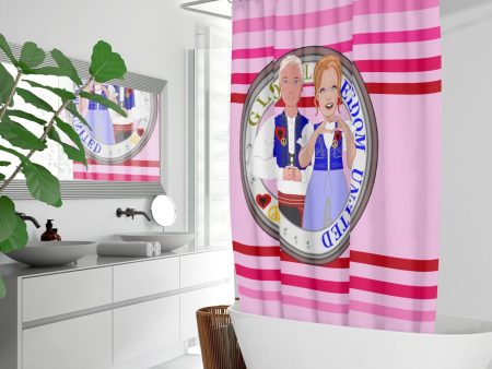 GLOBAL FREEDOM UNITED© Couple Albania Pink1 Quick-drying Shower Curtain Online Hot Sale