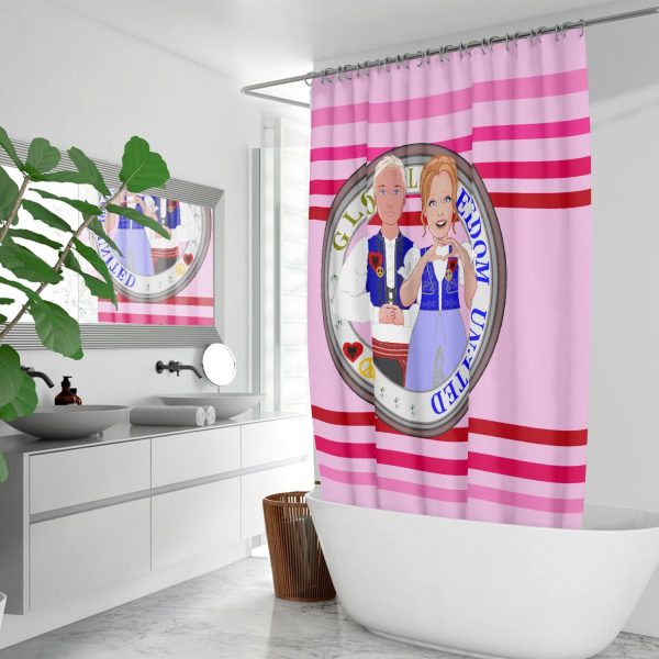 GLOBAL FREEDOM UNITED© Couple Albania Pink1 Quick-drying Shower Curtain Online Hot Sale