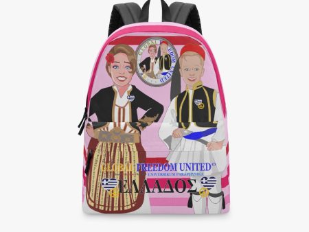 GLOBAL FREEDOM UNITED© Couple Greece Pink1 - All-over-print Canvas Backpack For Discount