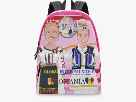 GLOBAL FREEDOM UNITED© Couple Romania Pink1 - All-over-print Canvas Backpack For Discount