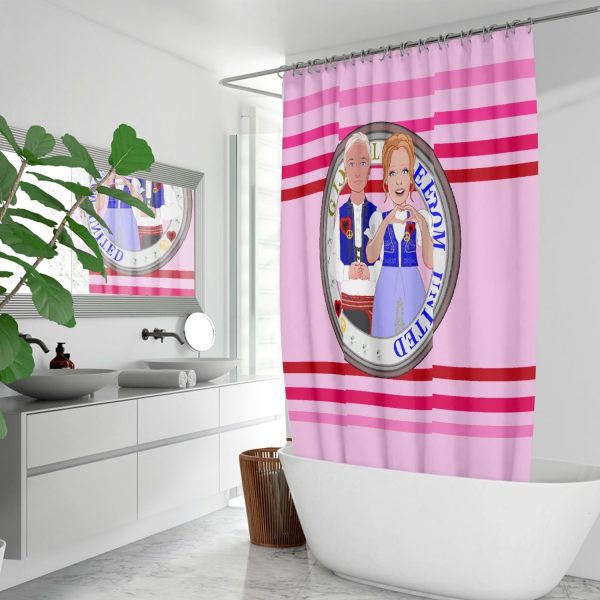 GLOBAL FREEDOM UNITED© Couple Albania Pink1 Quick-drying Shower Curtain Online Hot Sale