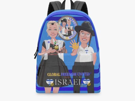 GLOBAL FREEDOM UNITED© Couple Israel Deep Blue - All-over-print Canvas Backpack Fashion