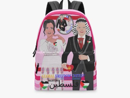 GLOBAL FREEDOM UNITED© Couple Palestina Pink1 - All-over-print Canvas Backpack Sale