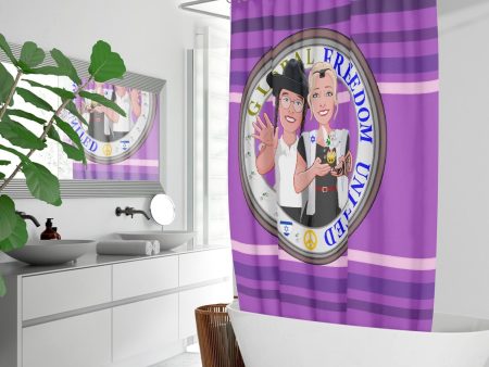 GLOBAL FREEDOM UNITED© Couple Israel Lilac - Quick-drying Shower Curtain Cheap