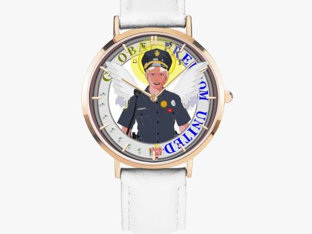 Hot Selling Ultra-Thin Leather Strap Quartz Watch (Rose Gold With Indicators) GLOBAL FREEDOM UNITED© Archangel Michael Policemen Hot on Sale