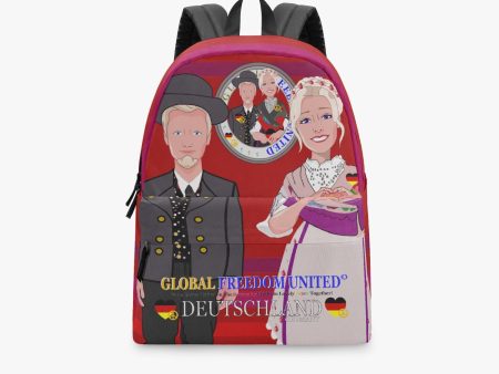 GLOBAL FREEDOM UNITED© Couple Germany Red - All-over-print Canvas Backpack For Discount