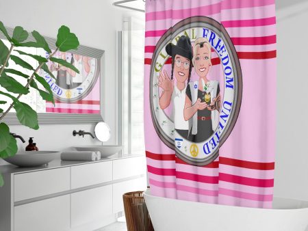 GLOBAL FREEDOM UNITED© Couple Israel Pink1 - Quick-drying Shower Curtain Sale