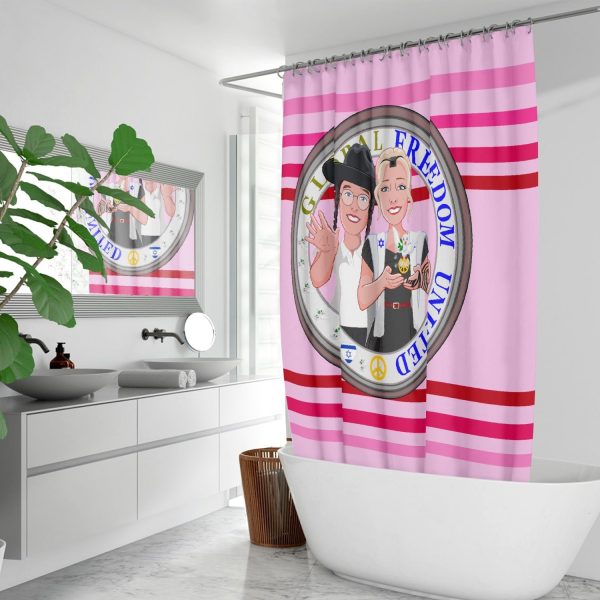 GLOBAL FREEDOM UNITED© Couple Israel Pink1 - Quick-drying Shower Curtain Sale