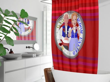 GLOBAL FREEDOM UNITED© Couple Albania Red Quick-drying Shower Curtain Online