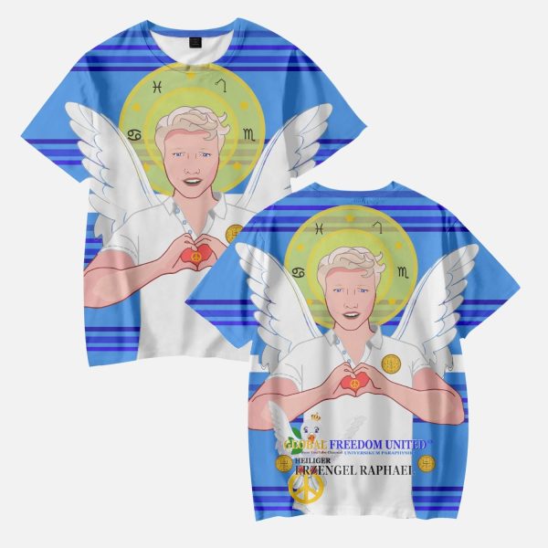 AOP Kids  Short T-Shirts GLOBAL FREEDOM UNITED ARCHANGEL RAPHAEL GERMAN DEEP BLUE on Sale