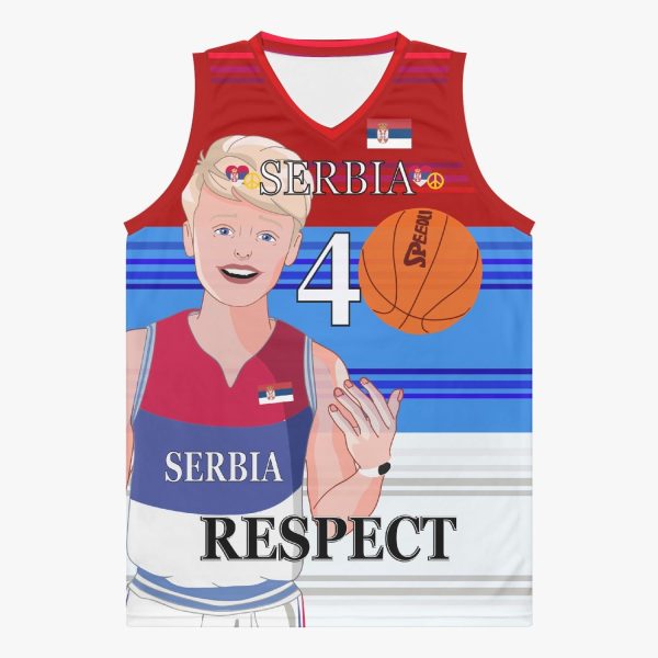 Basketball Jersey GLOBAL FREEDOM UNITED COUPLE EDITION SERBIA MEN V1 4 Sale