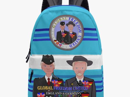 GLOBAL FREEDOM UNITED MEN ENGLAND & GERMANY OLD PEACE BLUE All-over-print Canvas Backpack Online Hot Sale