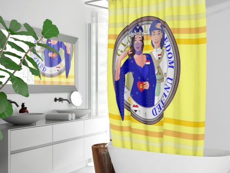 GLOBAL FREEDOM UNITED© Couple Yemen Yellow - Quick-drying Shower Curtain For Discount