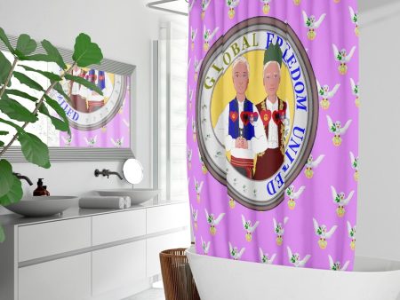 Shower curtain GLOBAL FREEDOM UNITED MEN ALBANIA & SERBIA OLD PEACE VIOLET Quick-drying Shower Curtain Supply