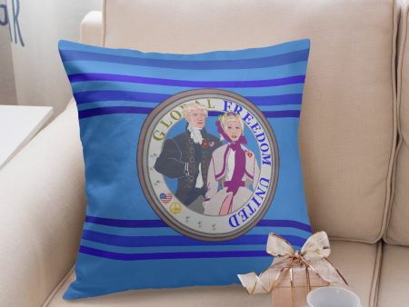 GLOBAL FREEDOM UNITED© Couple USA Georg Washington Deep Blue - Square Pillow Cover on Sale