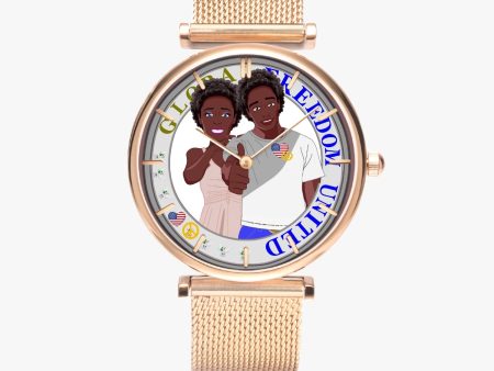 GLOBAL FREEDOM UNITED© Afro American - New Stylish Ultra-Thin Quartz Watch (With Indicators) Online Sale