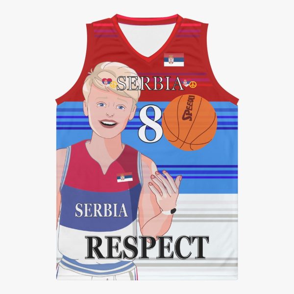 Basketball Jersey GLOBAL FREEDOM UNITED COUPLE EDITION SERBIA MEN V1 8 Cheap