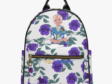 All Over Printed PU Backpack GLOBAL FREEDOM UNITED© Couple Germany Skarabeus Beetle Women Lilac on Sale