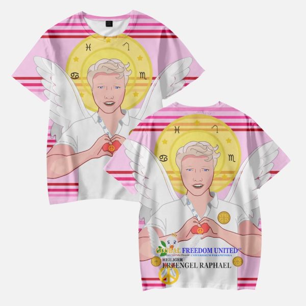 AOP Kids  Short T-Shirts  GLOBAL FREEDOM UNITED ARCHANGEL RAPHAEL GERMAN PINK2 Online Sale