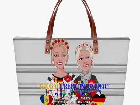 GLOBAL FREEDOM UNITED WOMEN ROMANIA & GERMANY OLD PEACE GREY Classic Diving Cloth Tote Bag on Sale