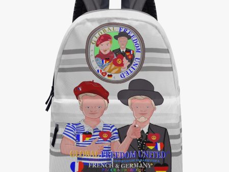 GLOBAL FREEDOM UNITED MEN FRENCH & GERMANY OLD PEACE GREY All-over-print Canvas Backpack Supply