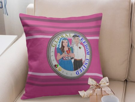 GLOBAL FREEDOM UNITED© Couple Afghanistan 18   Square Pillow Cover Pink Supply