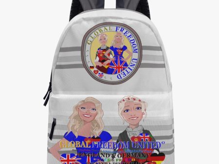 GLOBAL FREEDOM UNITED WOMEN ENGLAND & GERMANY OLD PEACE GREY All-over-print Canvas Backpack Online