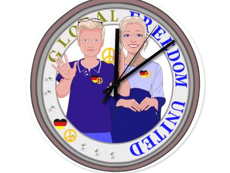 Wooden Wall Clock Without Scale Global Freedom United Couple Edition Germany V2 Sale